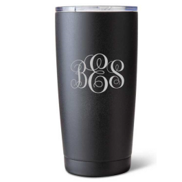 Monogram Black Matte Tumbler- 20 oz.